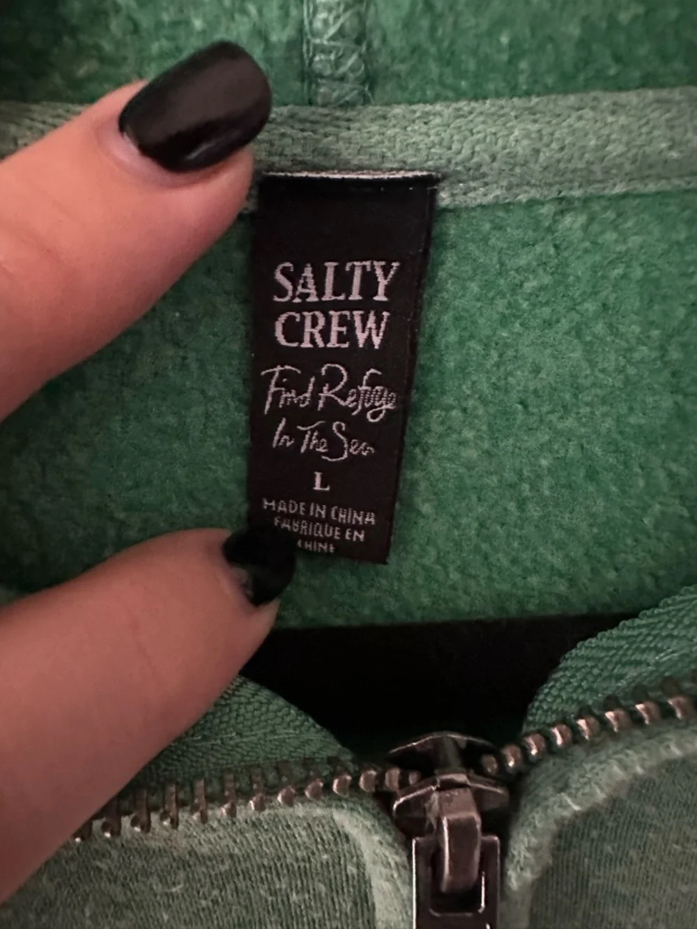 Salty Crew Green Hoodie with Shark Graphic - Picture 5 of 8